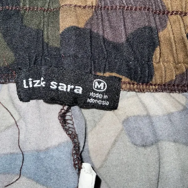 Liz & Sara Camouflage Racing Stripe Drawstring Leisure Pants M Indie Sleaze Rave - Image 9