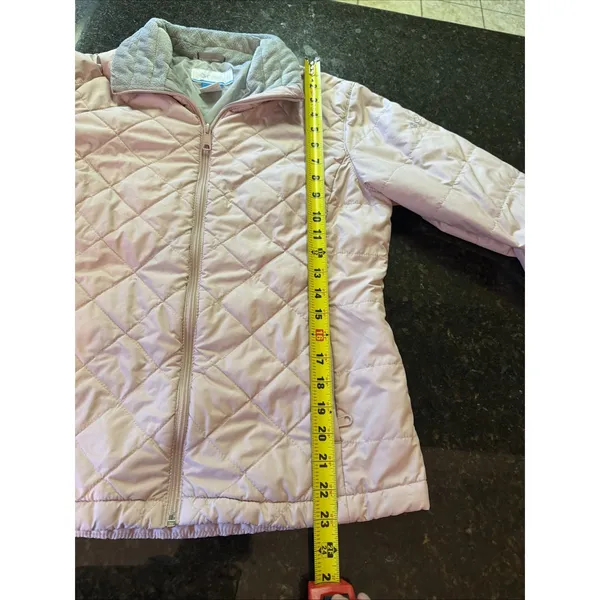 Columbia Women's Coat Jacket Sz M Pink Gray Puffer Quilted Full Zip Pockets - Image 8
