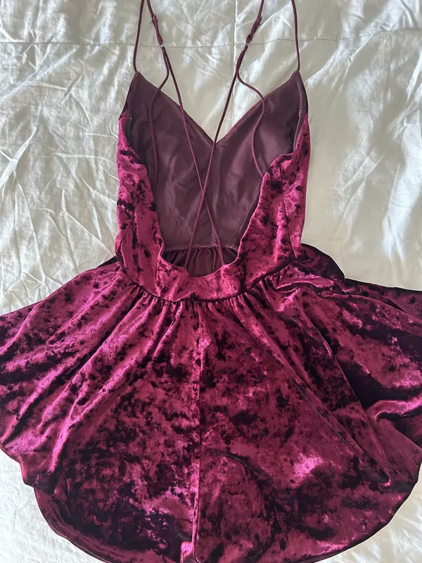 Silence + Noise Red / Purple Velvet Romper - Image 2
