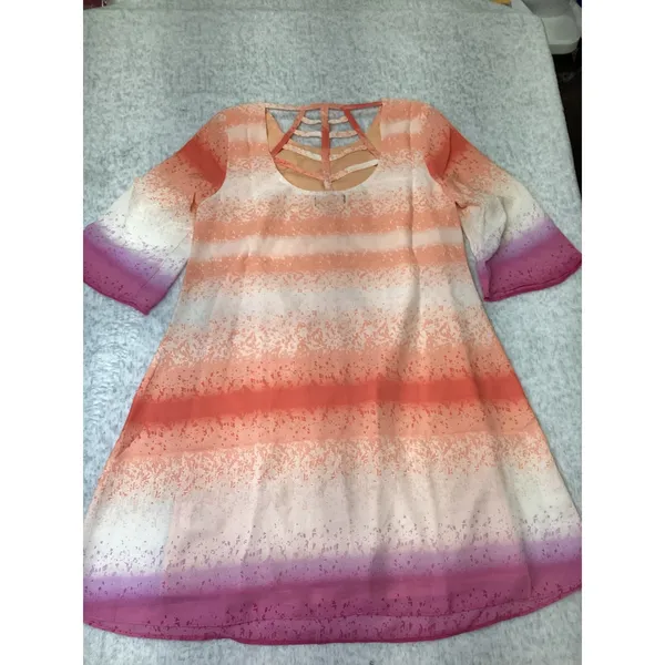Lux II Women Orange Purple Ombre Cage Back‎ Shift Dress Size 6 503477D02M NWOT - Image 3