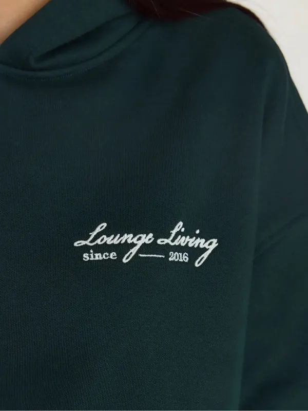 Lounge Living Hoodie Women's Hoodie with Kangaroo Pocket Size S Forest Green - Image 3