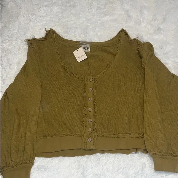 Free People Button-Down Shirt Small - Image 4
