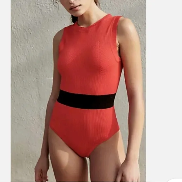 FP Movement by Free People Pink Bodysuit with Black Accents NWT - Image 2