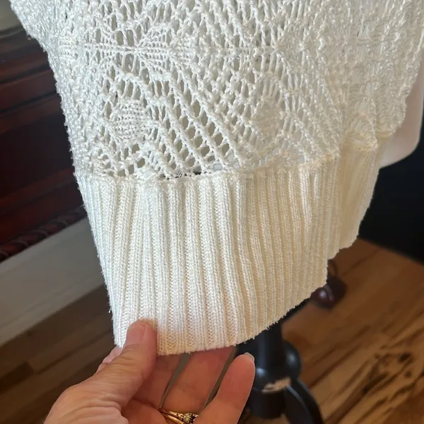 Forever 21 Off White Crochet Lace Sweater - Image 8