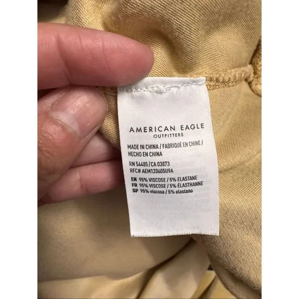 American Eagle Velour Hoodie Womens XXL Camel Beige Oversized Pullover Sweatshir - Image 4