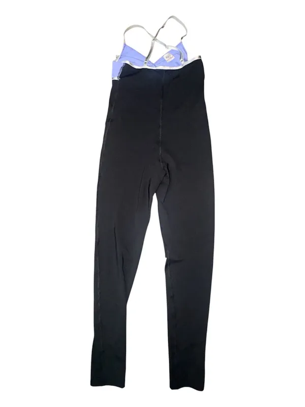 aerie Black Jumpsuit with Lavender Accents and Silver Straps - Image 2