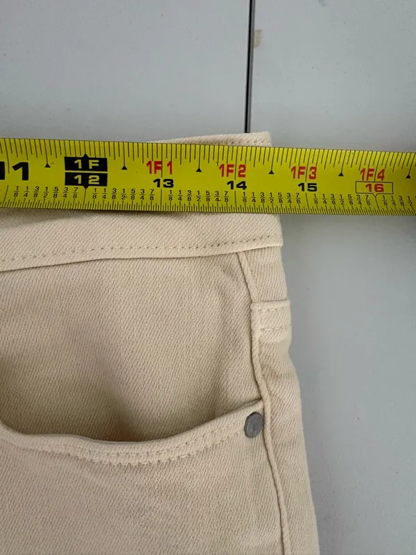 Athleta sculptek Skinny Jeans Cream Butter‎ Size 6 EUC - Image 7