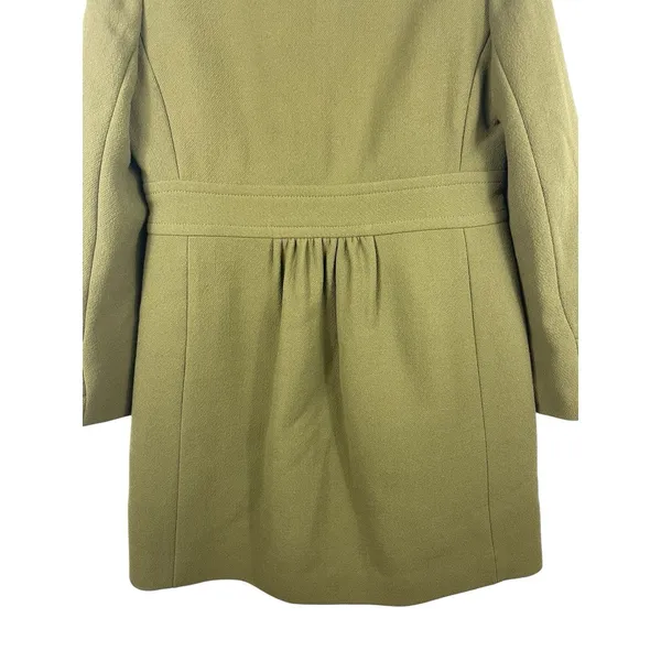 J.Crew Double Cloth Olive Green Wool Blend Coat Jacket Button Front M READ - Image 6