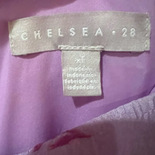 Chelsea28 Brocade‎ Puff Sleeve Babydoll Dress in Purple Lupine Floral Size XL - Image 12
