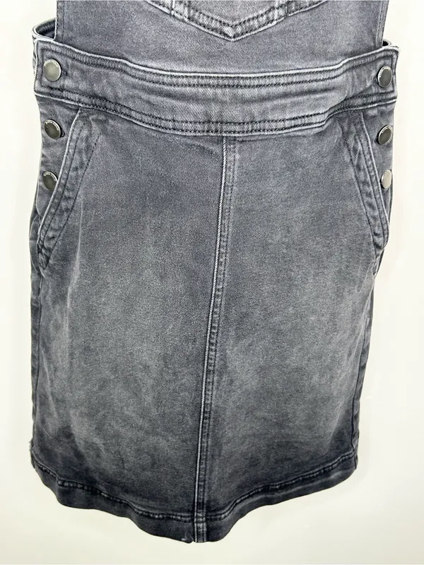 Boden Easy Overall Dress Washed Black Denim Size 4 - Image 7