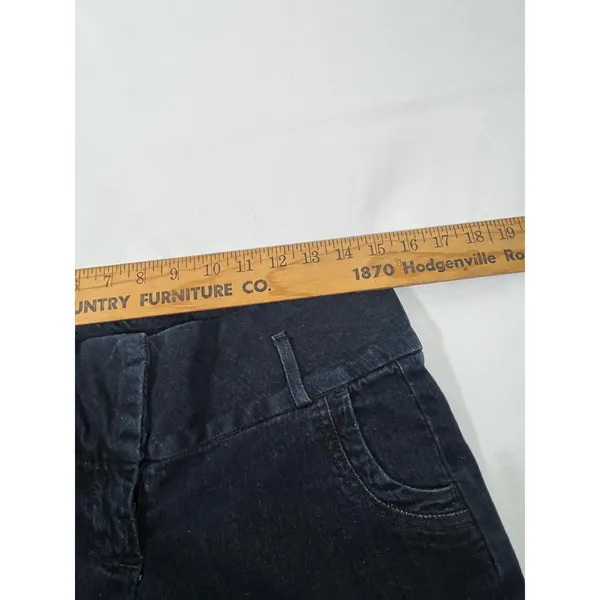 ELLE Dark‎ Wash Women Jeans Trousers Wide Flare Leg Cropped Low Rise Size 4 - Image 9