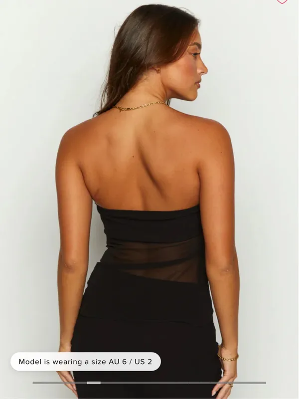 Beginning Boutique Sheer Black Strapless Top - Image 5