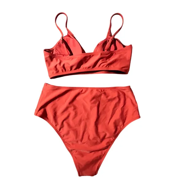 Cupshe Bikini Set Womens‎ Large Rust Twist Front High Waisted Two Piece Swimsuit - Image 5
