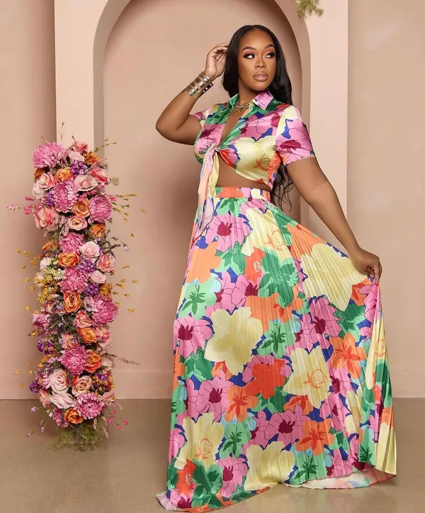 Floral maxi skirt set Multiple Size M - Image 2