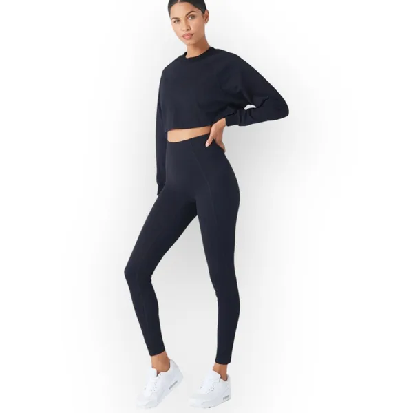 GIGI C Isabella Pullover Top Women's Medium Black Long Sleeve Cropped Textured - Image 2