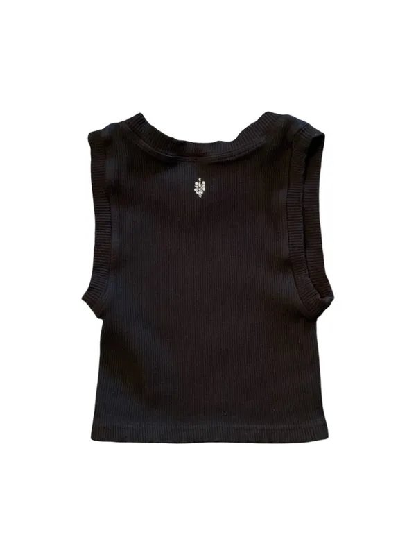 FP Movement by Free People Ribbed Cropped Tank Top in Black size XS Baby Tee - Image 2