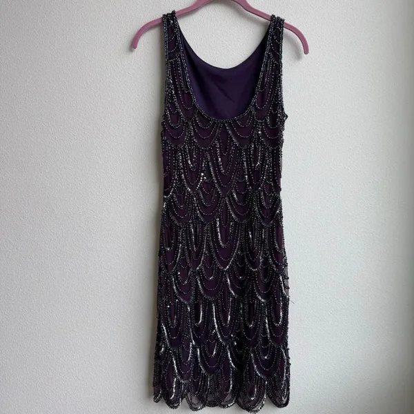 Vintage Sleeveless Fully Sequin Beaded Sparkle Party Cocktail Dress Size 2 - Image 5