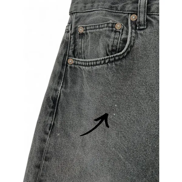 We the Free People 28 Libre Wide Leg Jeans Denim Washed Black Flare 31" inseam - Image 6