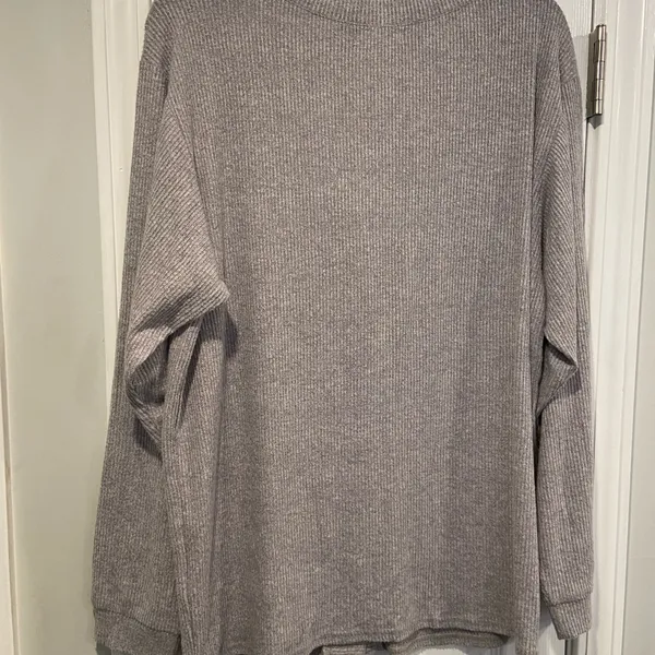 NWOT Open Edit Size S Oversized gray Ribbed Knit Button Front Cardigan Sweater - Image 9