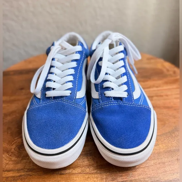 VANS Old Skool Sneakers Women's 6.0 Men's Size 4.5 Blue Suede Canvas - Image 3