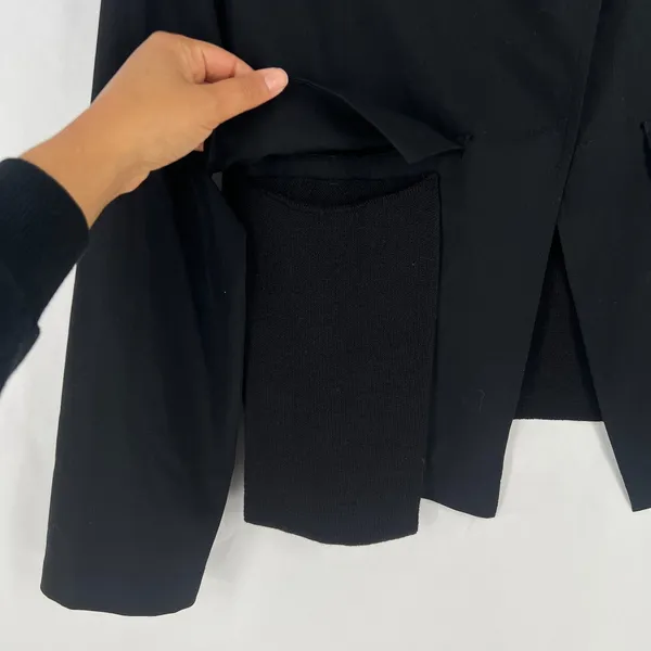 Crea Concept Blazer Jacket Womens Size 8 Black Knit Patch Pockets‎ Formal Wool - Image 5