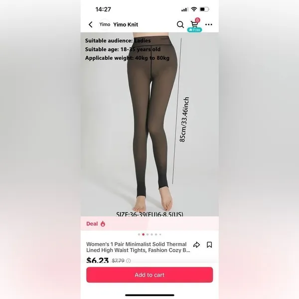 NWT Fleece‎ Tights - Image 8