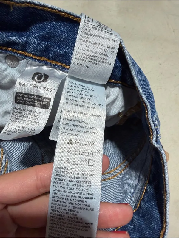 Levi’s 501 Denim button fly Shorts blue Jean 27 - Image 6