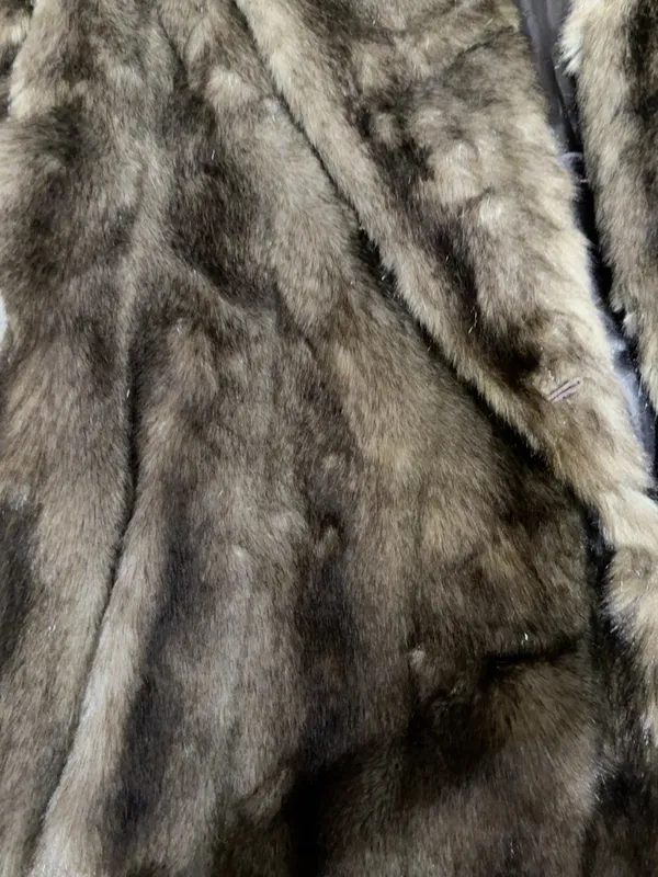 Vintage Hillmoor New York Faux Fur Coat Brown Modacrylic Made in USA - Image 7
