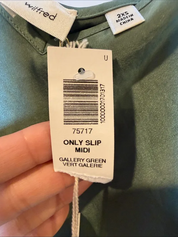 Aritzia Wilfred Satin Slip Midi Dress - Sage Green new with tags - Image 8