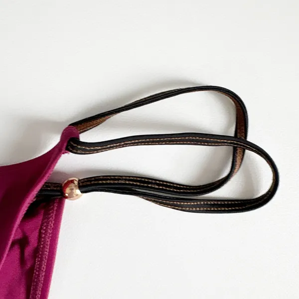 Jaded London Womens Luna Metallic‎ Micro Strappy Sexy Bikini Bottoms Plum Size 8 - Image 4
