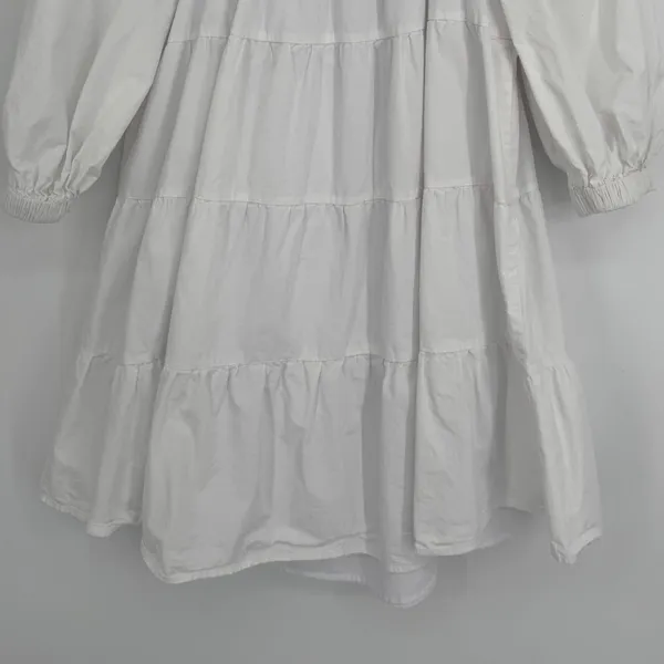 Tuckernuck Pomander Place Halile Dress XS White Tiered Mini Coastal Preppy - Image 7