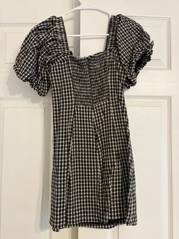 Black gingham mini dress - Image 2