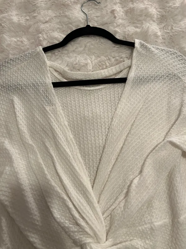 Material Girl Twist Knot White Sweater - Image 9