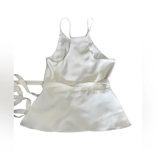 amanda uprichard White Wrap‎ Sleeveless Peplum Top Size P - Image 2