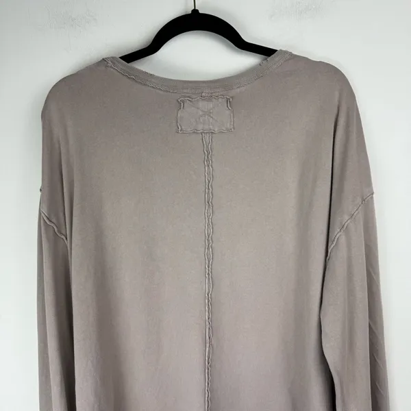 Free People We The Free Fade Into You Tee Sz XL Taupe Long Sleeve Top - Image 13