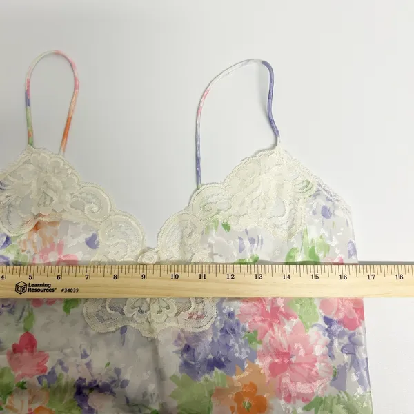 Womens Vintage Y2K 90s Pastel Floral Lace‎ Trim Coquette Cottagecore Cami Top - Image 6