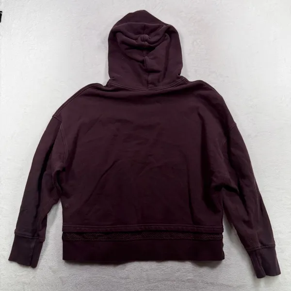 Lululemon Size 12 Warm Down Hoodie Sweatshirt Pelt Burgundy Light Terry Athletic - Image 8