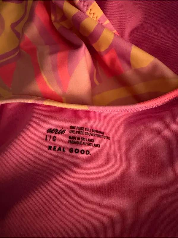 Aerie Braided Pink/Purple One Piece swimsuit Womens large - Image 4