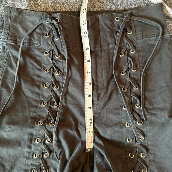 A.L.C. Kingsley Lace-Up Pants Size 6 Black ASO Kim K. Cropped High Rise Grunge‎ - Image 8