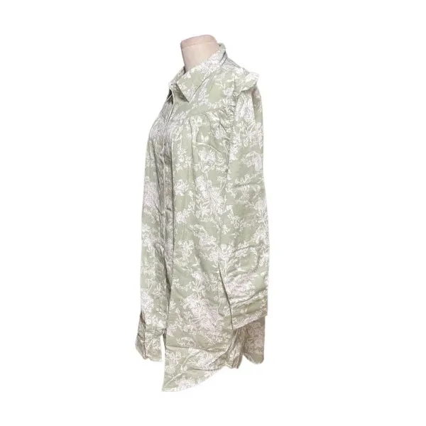 Roller Rabbit Caxias Darya Dress Sage Green White‎ Floral Size Medium - Image 6