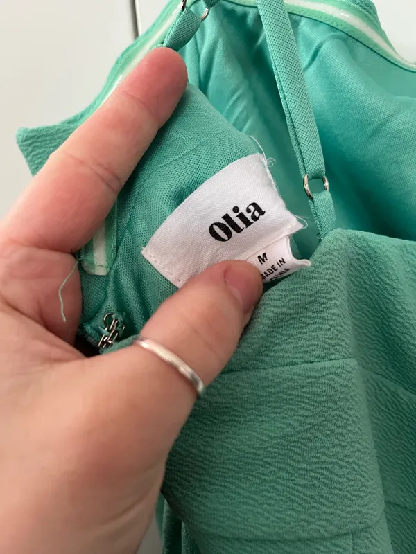 Olia Lulus Cocktail Dress Green Size M - Image 5