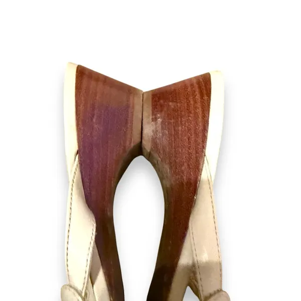 Naturalizer Beige‎ Leather Open Toe Strappy Slip On Heel Sandals Sz 8 - Image 8