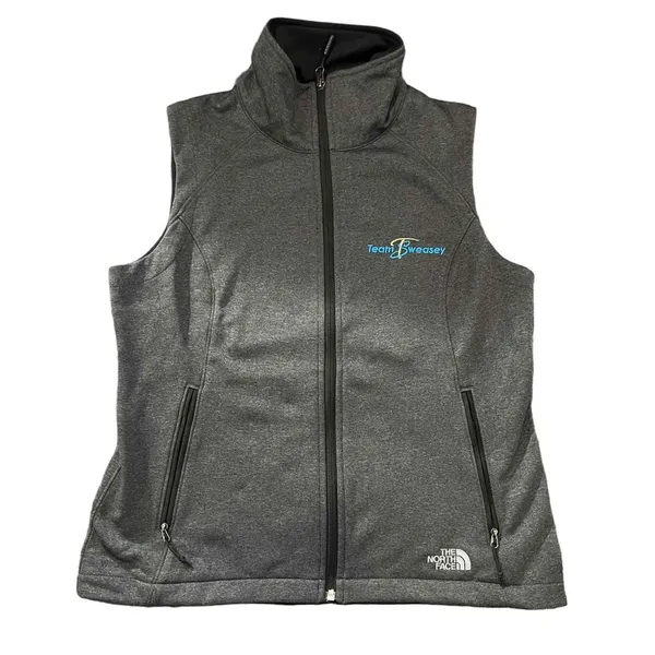 The North Face Ridgewall Vest Womens Size Medium Heather Gray Full Zip WindWall - Image 2