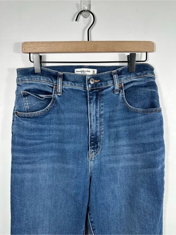 Abercrombie &‎ Fitch The Flare Ultra High Rise Jeans Medium Wash Size 30 Long - Image 4