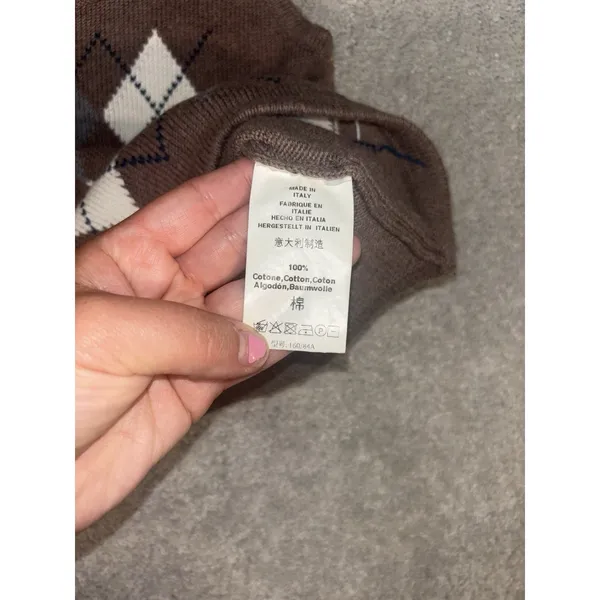 Brandy Melville Argyle Tank Top One‎ Size Brown Summer Sexy - Image 4