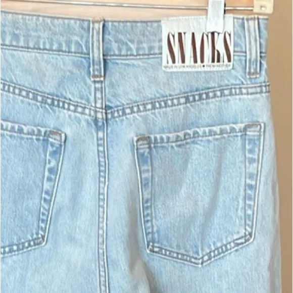 SNACKS LA From Mother Wide Leg Jeans New Light Wash - Image 5