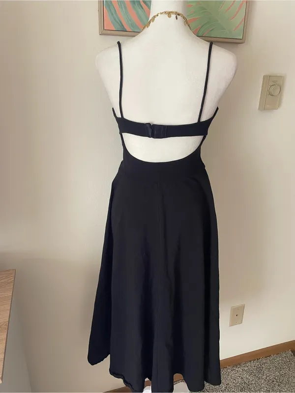 Reformation Serene Knit Organic Cotton Blend Midi Dress in Black Size Medium - Image 6