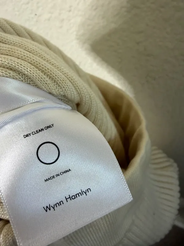 Wynn Hamlin Origami Rib Knit Sill Blend Pull on Pants Off White Cream‎ Size XS - Image 5