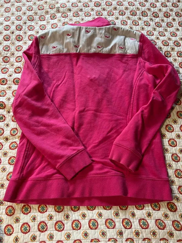 EUC Vineyard Vines Pink 1/4 Zip Sweater size small - Image 4