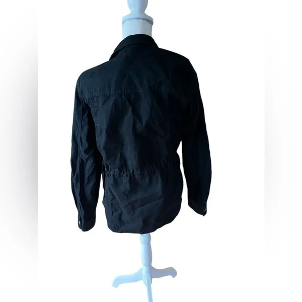 GAP Women Utility Jacket Black Cinched Waist Field Coat Small - Image 5